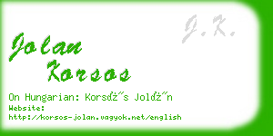 jolan korsos business card